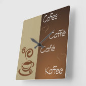 Horloge Carrée heure du café (Angle)