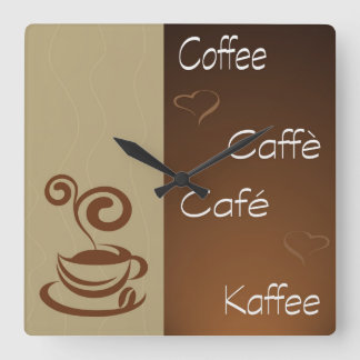 Horloge Carrée heure du café