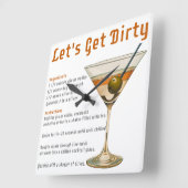 Horloge Carrée Heure du cocktail : découvrez la recette du Dirty (Angle)