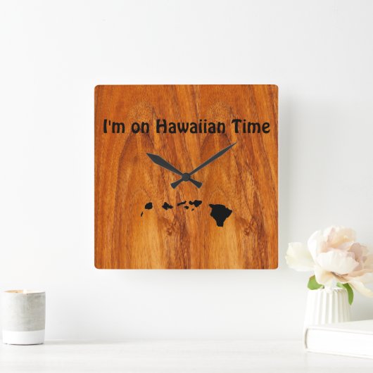 Horloge Carrée Heure hawaïenne (Maison)