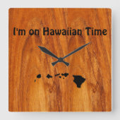 Horloge Carrée Heure hawaïenne (Recto)