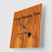 Horloge Carrée Heure hawaïenne (Angle)