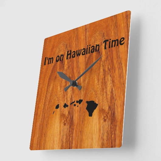 Horloge Carrée Heure hawaïenne (Angle)