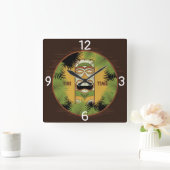 Horloge Carrée Heure Tiki (Maison)