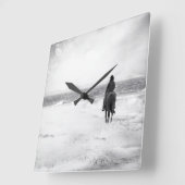 Horloge Carrée Heures de tempête - (Angle)