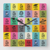 HORLOGE CARRÉE HEUREUX (Recto)