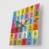 HORLOGE CARRÉE HEUREUX (Angle)