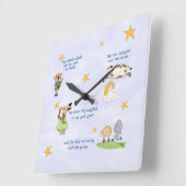 Horloge Carrée Hey Diddle Diddle - Nursery Rhyme (Angle)