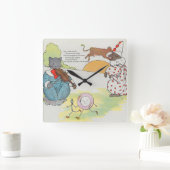 Horloge Carrée Hey Diddle Diddle The Cat and Fiddle Rhyme (Maison)