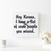 Horloge Carrée Hey Karma... (Maison)