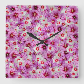 Horloge Carrée Hibiscus