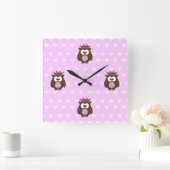 Horloge Carrée hibou princesse (Maison)