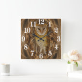 Horloge Carrée Hibou rêveur de receveur (Maison)