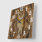 Horloge Carrée Hibou rêveur de receveur (Angle)
