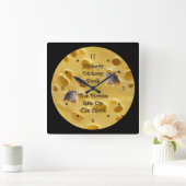 Horloge Carrée Hickory Dickory Dock ~ Fromage suisse (Maison)