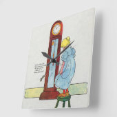 Horloge Carrée Hickory, Dickory, Dock Mother Goose Nursery Rhyme (Angle)