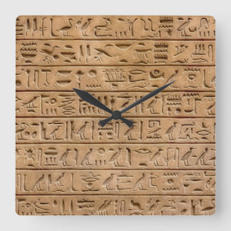 Horloge Carrée Hiéroglyphes égyptiens