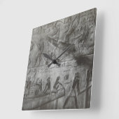 Horloge Carrée Hiéroglyphes égyptiens (Angle)