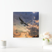 Horloge Carrée High Soaring Bald Eagle (Maison)