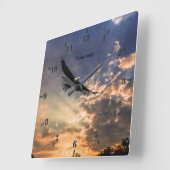 Horloge Carrée High Soaring Bald Eagle (Angle)