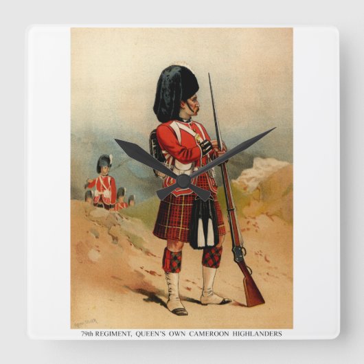 Horloge Carrée Highlanders du Queens Cameroun (Recto)