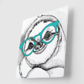 Horloge Carrée Hipster Sloth (Angle)