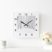Horloge Carrée Histoire de Noël blanche (Maison)