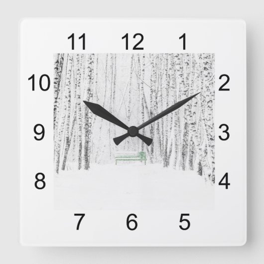 Horloge Carrée Histoire de Noël blanche (Recto)