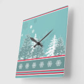 Horloge Carrée Hiver (Angle)