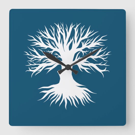 Horloge Carrée Hiver des arbres (Recto)