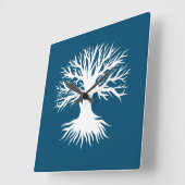 Horloge Carrée Hiver des arbres (Angle)