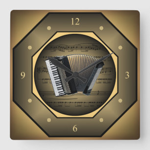 Horloge Carrée Hlock-tagon ~ Accordion ~ Sheet Music ~ Toscane ~