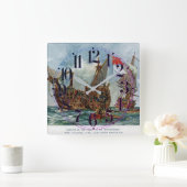 Horloge Carrée HMS Nottingham et cuirassé Mars 1703 (Maison)