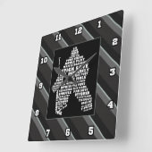 Horloge Carrée Hockey gardien de but Netminder Word Art (Angle)