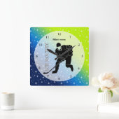 Horloge Carrée Hockey sur glace (Maison)