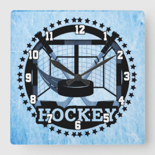 Horloge Carrée Hockey sur glace