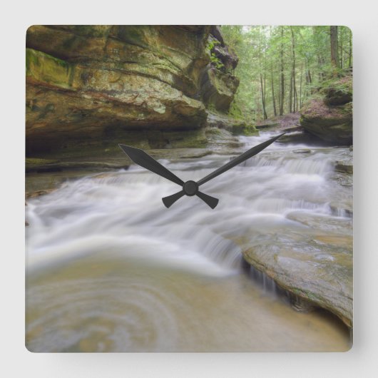 Horloge Carrée Hocking Hills Cascade de l'Ohio (Recto)