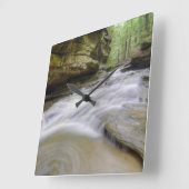 Horloge Carrée Hocking Hills Cascade de l'Ohio (Angle)