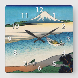 Horloge Carrée Hokusai - rivière Tama dans la province de Musashi