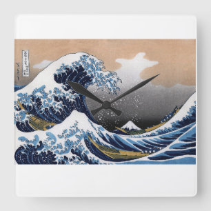 Horloge Carrée Hokusai , The Great Wave off Kanagawa
