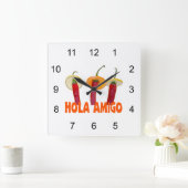 Horloge Carrée Hola amigo (Maison)