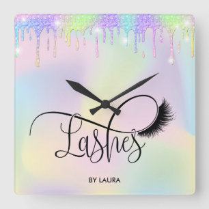 Horloge Carrée Holographe Holographe Moderne Lashes Yeux
