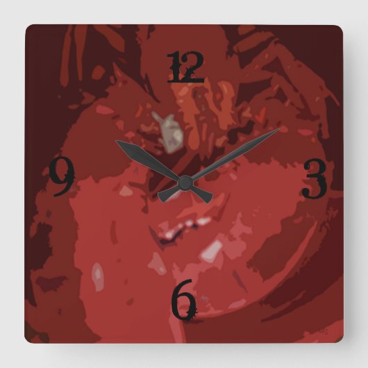 Horloge Carrée Homard (Recto)