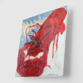 Horloge Carrée Homard brillant du Maine (Angle)