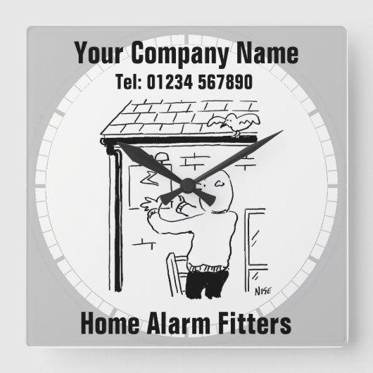 Horloge Carrée Home Alerte Fitter Cartoon (Recto)