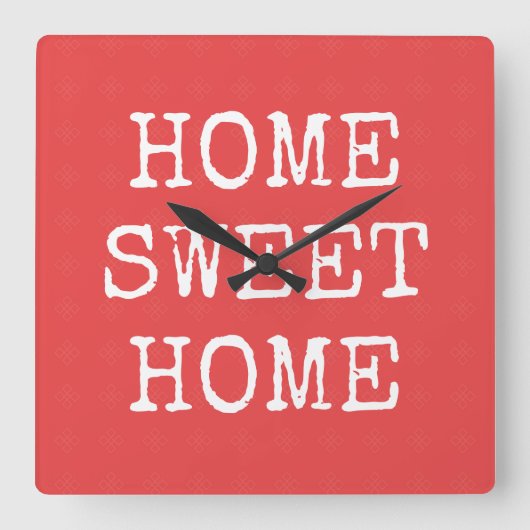 Horloge Carrée Home sweet home design minimal (Recto)