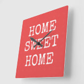 Horloge Carrée Home sweet home design minimal (Angle)