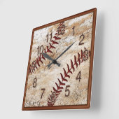 Horloge Carrée Homme de baseball cool Décoration murale de cave H (Angle)