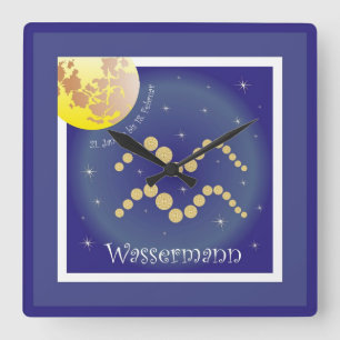 Horloge Carrée Homme d'eau 21 janvier - 18 février