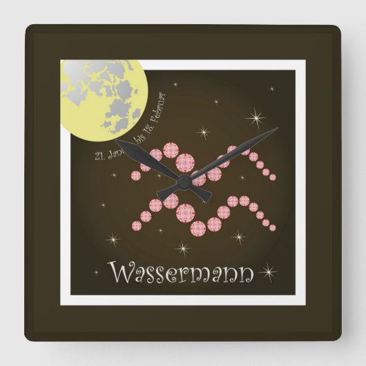 Horloge Carrée Homme d'eau 21 janvier - 18 février (Recto)